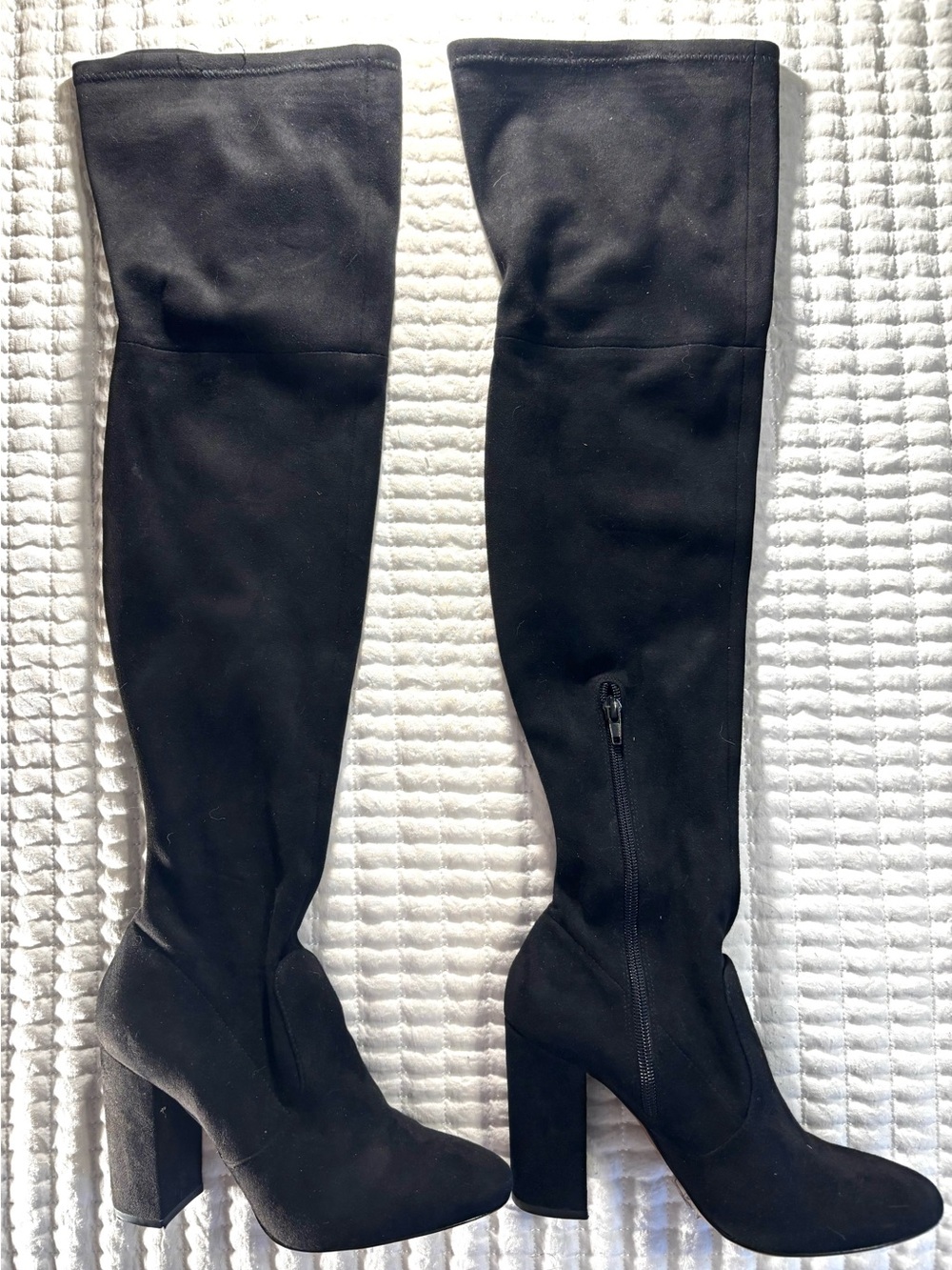 Classic Black Over-the-Knee Block Heel Boots